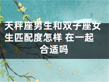 天秤座男生和双子座女生匹配度怎样 在一起合适吗