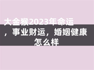 大金猴2023年命运，事业财运，婚姻健康怎么样