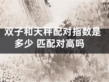双子和天秤配对指数是多少 匹配对高吗