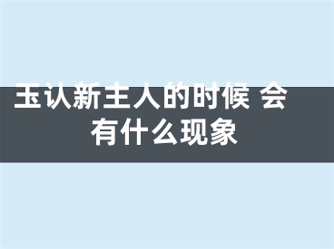 玉认新主人的时候 会有什么现象