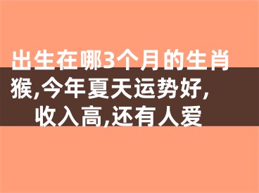 出生在哪3个月的生肖猴,今年夏天运势好,收入高,还有人爱