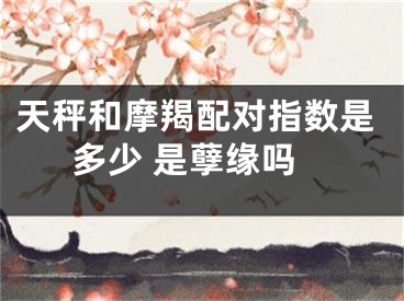 天秤和摩羯配对指数是多少 是孽缘吗