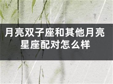 月亮双子座和其他月亮星座配对怎么样