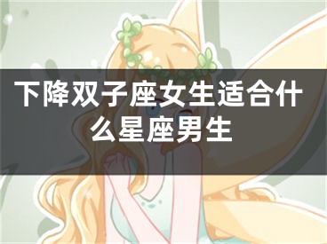 下降双子座女生适合什么星座男生