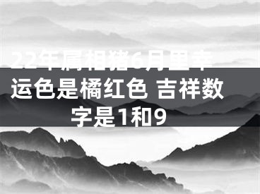 22年属相猪6月里幸运色是橘红色 吉祥数字是1和9