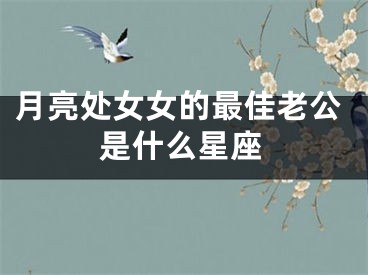 月亮处女女的最佳老公是什么星座