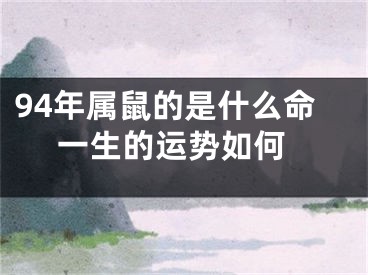 94年属鼠的是什么命 一生的运势如何