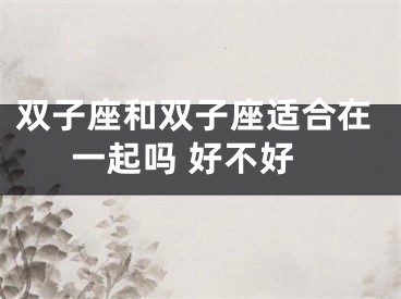 双子座和双子座适合在一起吗 好不好