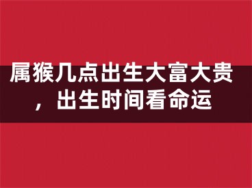 属猴几点出生大富大贵，出生时间看命运