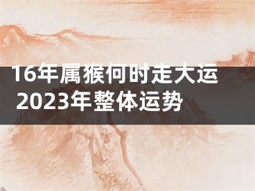 16年属猴何时走大运 2023年整体运势