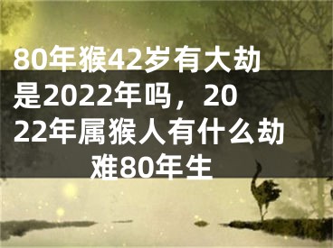 80年猴42岁有大劫是2022年吗，2022年属猴人有什么劫难80年生