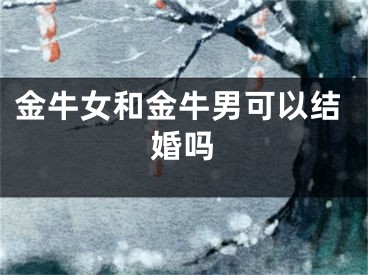 金牛女和金牛男可以结婚吗