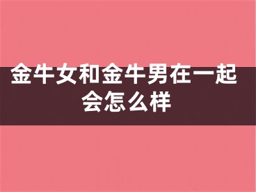 金牛女和金牛男在一起会怎么样