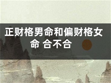 正财格男命和偏财格女命 合不合