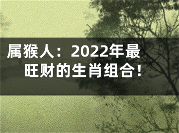 属猴人：2022年最旺财的生肖组合！