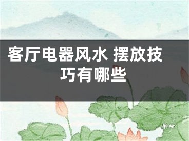 客厅电器风水 摆放技巧有哪些