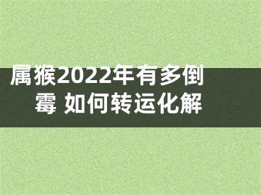 属猴2022年有多倒霉 如何转运化解