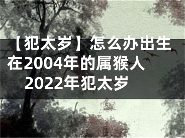 【犯太岁】怎么办出生在2004年的属猴人2022年犯太岁