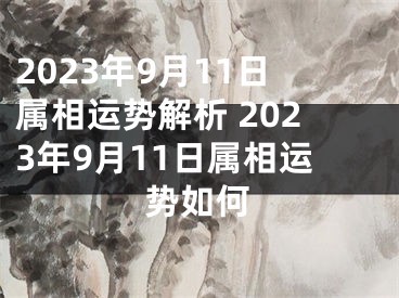 2023年9月11日属相运势解析 2023年9月11日属相运势如何