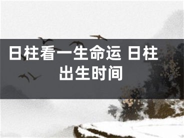 日柱看一生命运 日柱出生时间