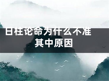 日柱论命为什么不准 其中原因