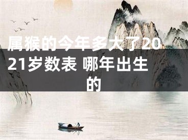 属猴的今年多大了2021岁数表 哪年出生的