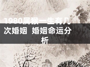 1980属猴一生有几次婚姻  婚姻命运分析