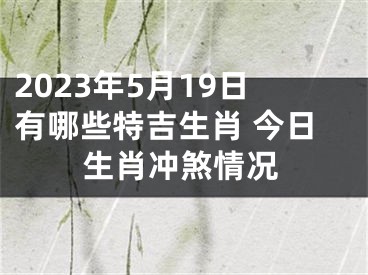 2023年5月19日有哪些特吉生肖 今日生肖冲煞情况