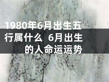 1980年6月出生五行属什么  6月出生的人命运运势