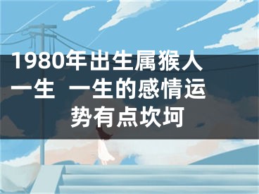 1980年出生属猴人一生  一生的感情运势有点坎坷