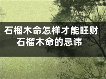 石榴木命怎样才能旺财 石榴木命的忌讳