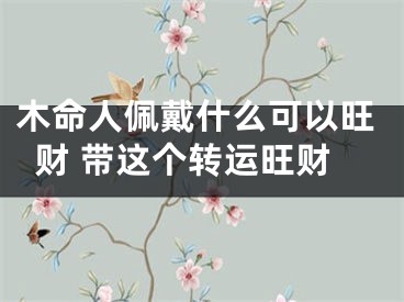 木命人佩戴什么可以旺财 带这个转运旺财