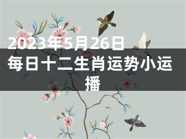 2023年5月26日每日十二生肖运势小运播