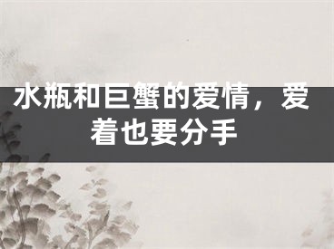 水瓶和巨蟹的爱情，爱着也要分手