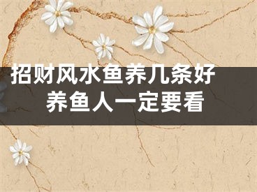 招财风水鱼养几条好 养鱼人一定要看
