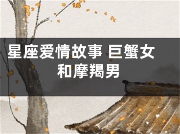 星座爱情故事 巨蟹女和摩羯男