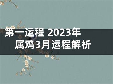 第一运程 2023年属鸡3月运程解析