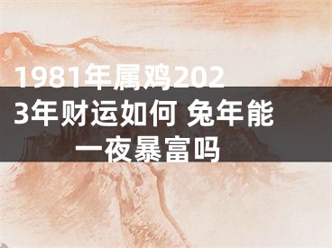 1981年属鸡2023年财运如何 兔年能一夜暴富吗 