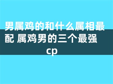 男属鸡的和什么属相最配 属鸡男的三个最强cp