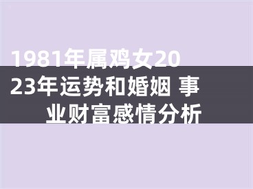 1981年属鸡女2023年运势和婚姻 事业财富感情分析