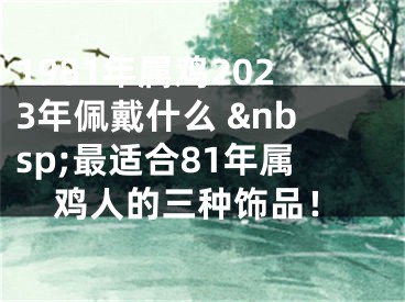 1981年属鸡2023年佩戴什么 &nbsp;最适合81年属鸡人的三种饰品！