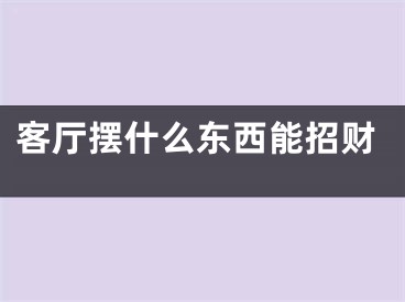 客厅摆什么东西能招财