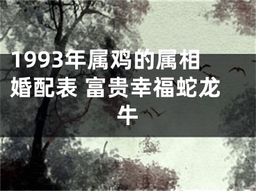 1993年属鸡的属相婚配表 富贵幸福蛇龙牛