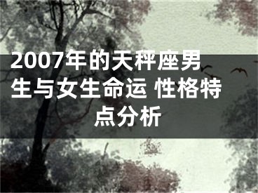 2007年的天秤座男生与女生命运 性格特点分析