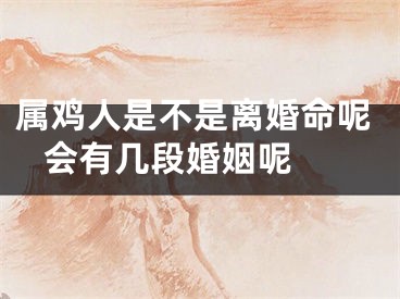 属鸡人是不是离婚命呢 会有几段婚姻呢 
