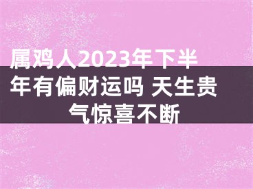 属鸡人2023年下半年有偏财运吗 天生贵气惊喜不断