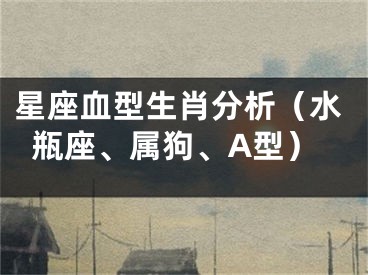 星座血型生肖分析（水瓶座、属狗、A型）