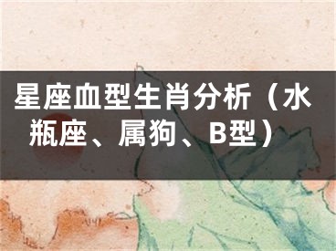 星座血型生肖分析（水瓶座、属狗、B型）