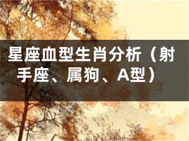 星座血型生肖分析（射手座、属狗、A型）