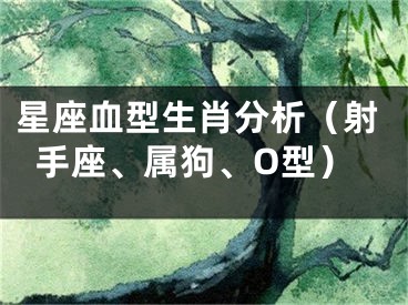 星座血型生肖分析（射手座、属狗、O型）